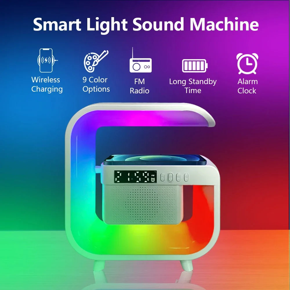 RGB Wireless Charging Bluetooth Futuristic Night Lamp Speaker