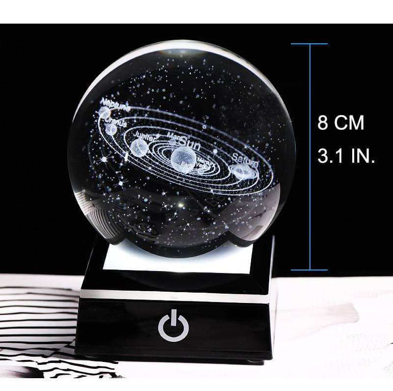 Crystal Globe Solar System Planet Lamp