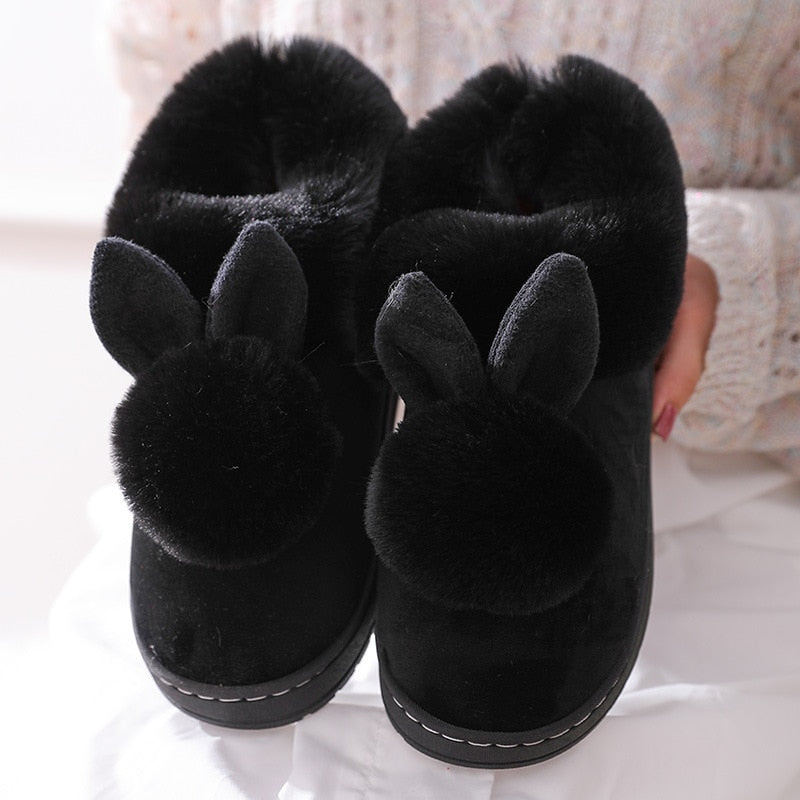 Rabbit Ear Fluffy Indoor Slippers