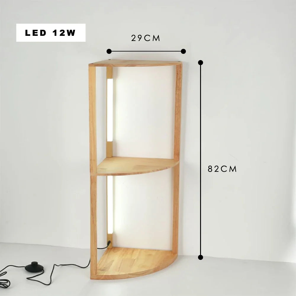 Elegant Wooden LED Light Nordic Shelf