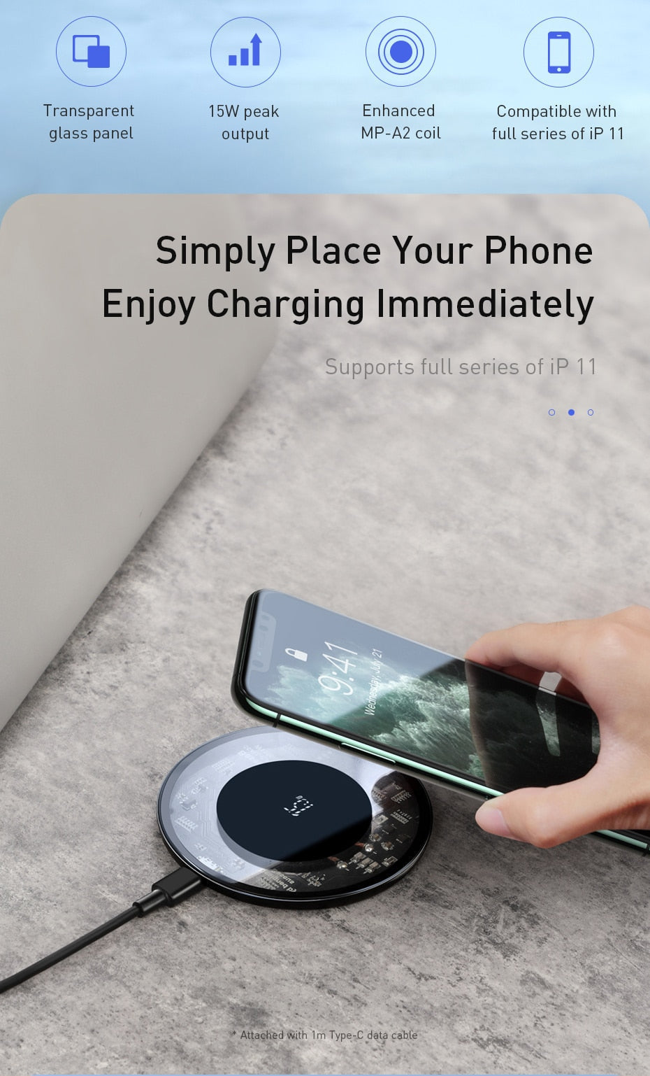 Transparent Wireless Fast Charger