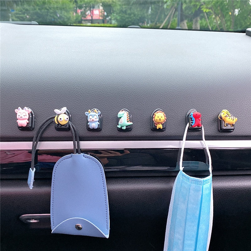 Mini Multifunctional Animal Car Hook Set