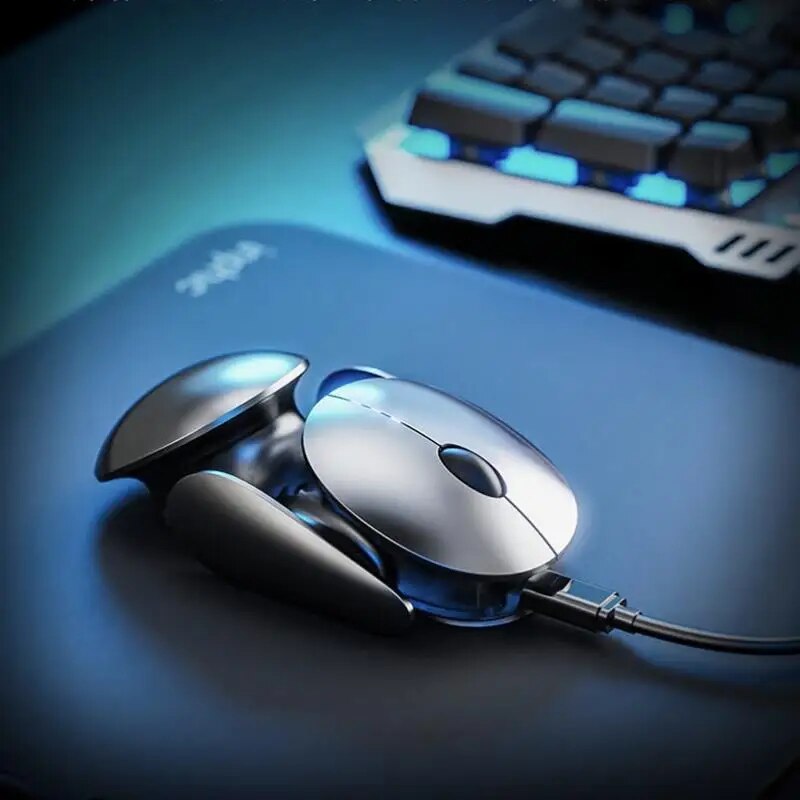 Aluminum Space Ship Wireless Gaming Mouse