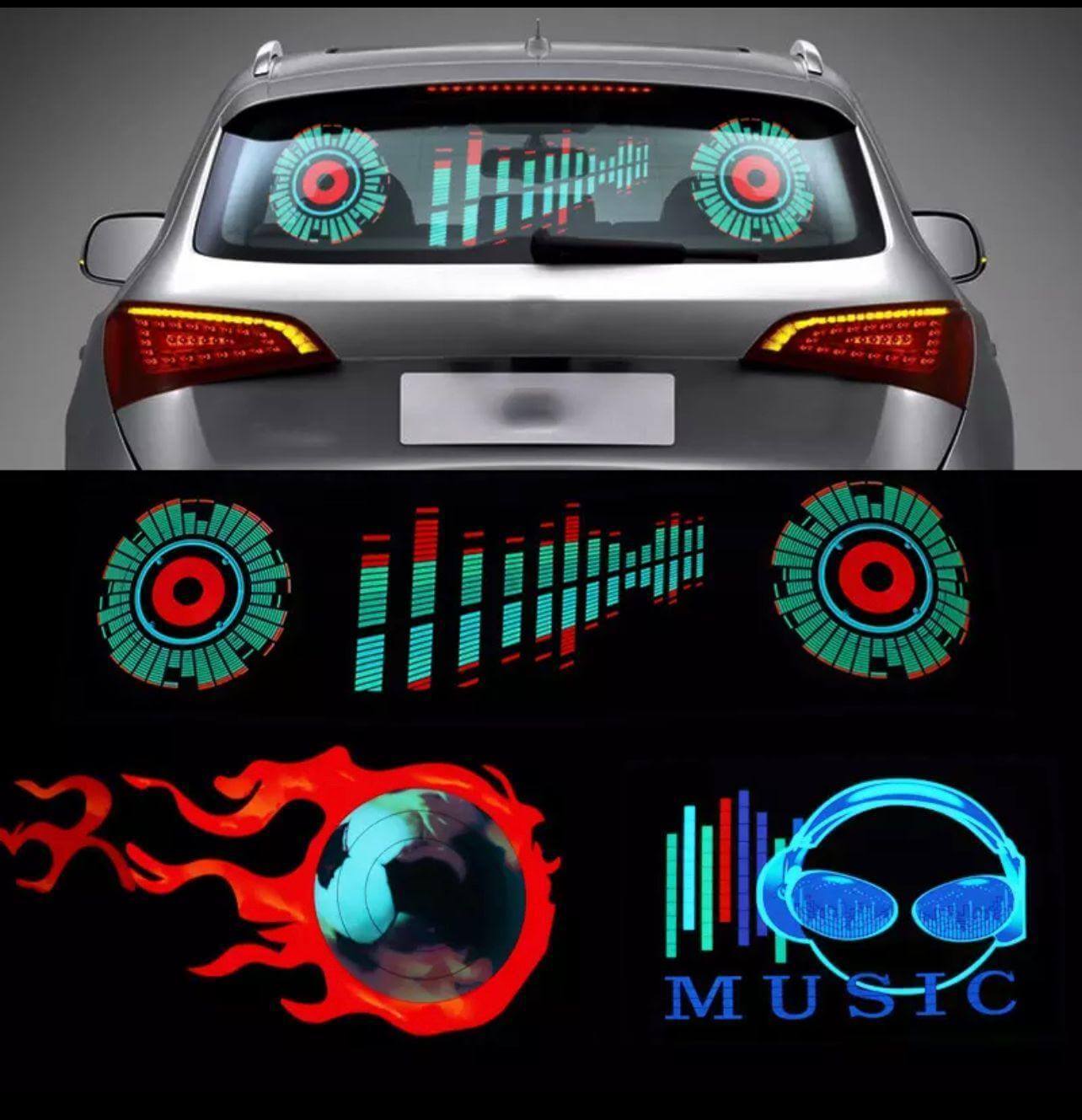 Car Windshield LED Sound Activated Equalizer Neon Sticker