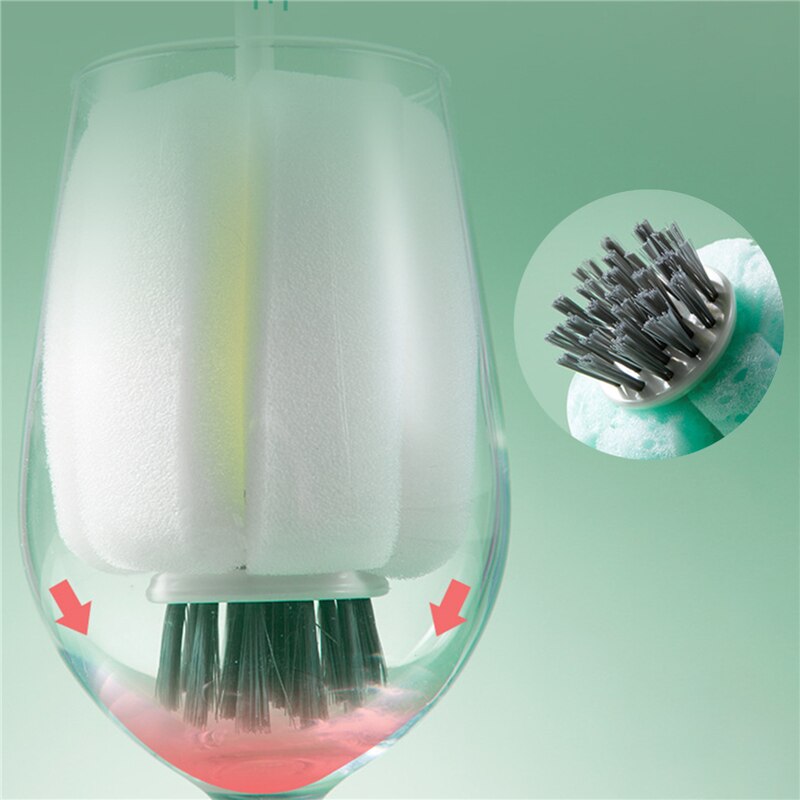 Rotating Long Handle Bottle Glass Cleaner