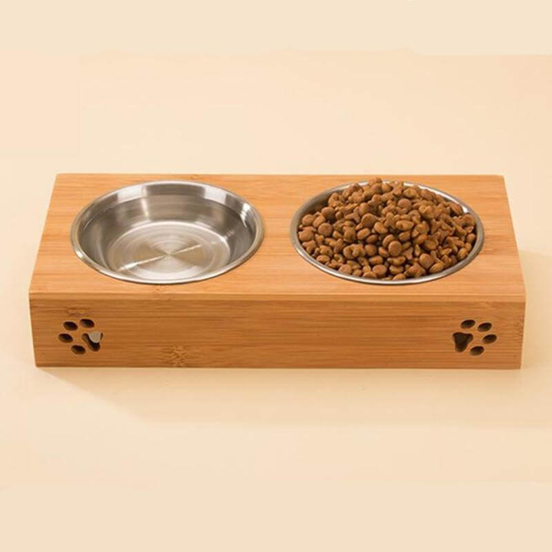 Wooden Pet Food Bowl