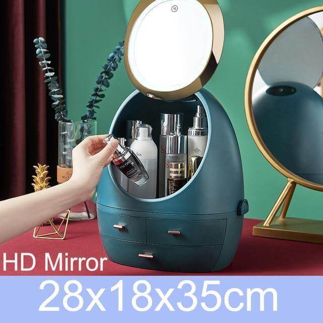 Cosmetic Make-up Jewelry Organizer with Led Lighted Mirror