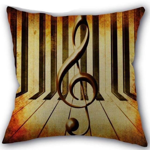 Decorative Comfy Musical Notes Pillow Case