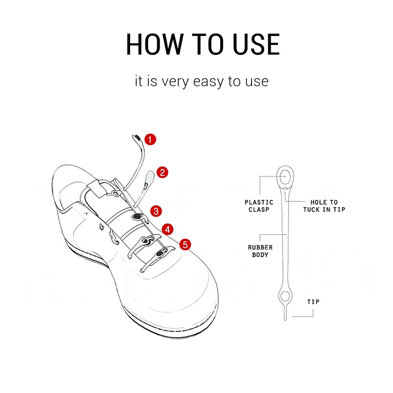 No-Tie Silicone Elastic Shoelaces