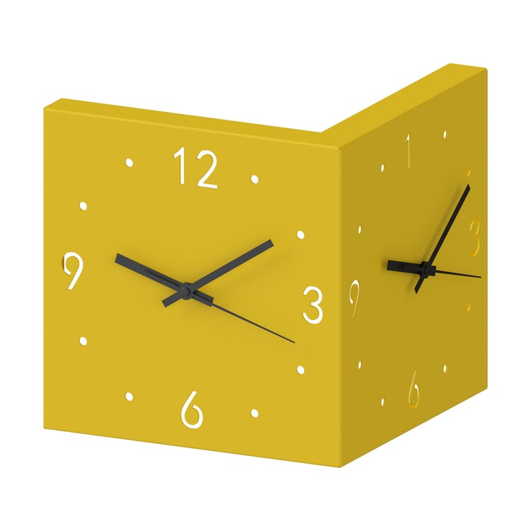 Two-Faced Corner Media Digital Wall Clock