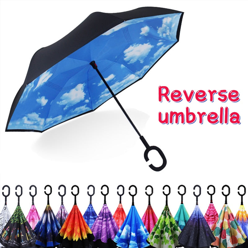 Rain Defense Folding Inverted Umbrella