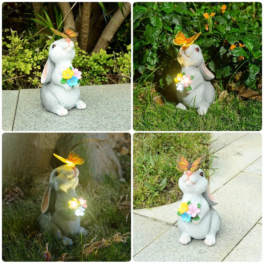 Butterfly and Flower Bunny Garden Light