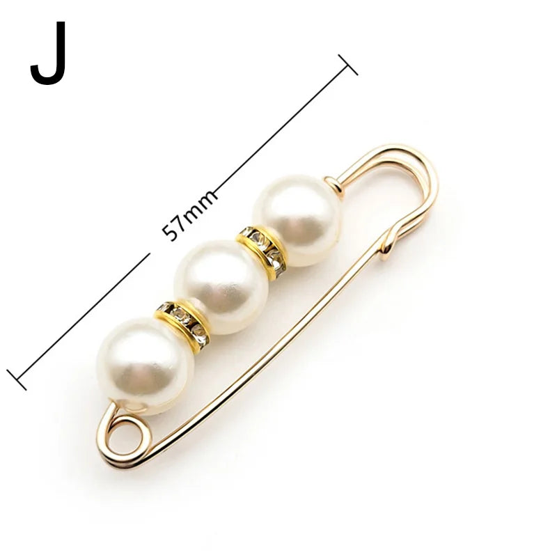 Pearl Charm Button Brooch