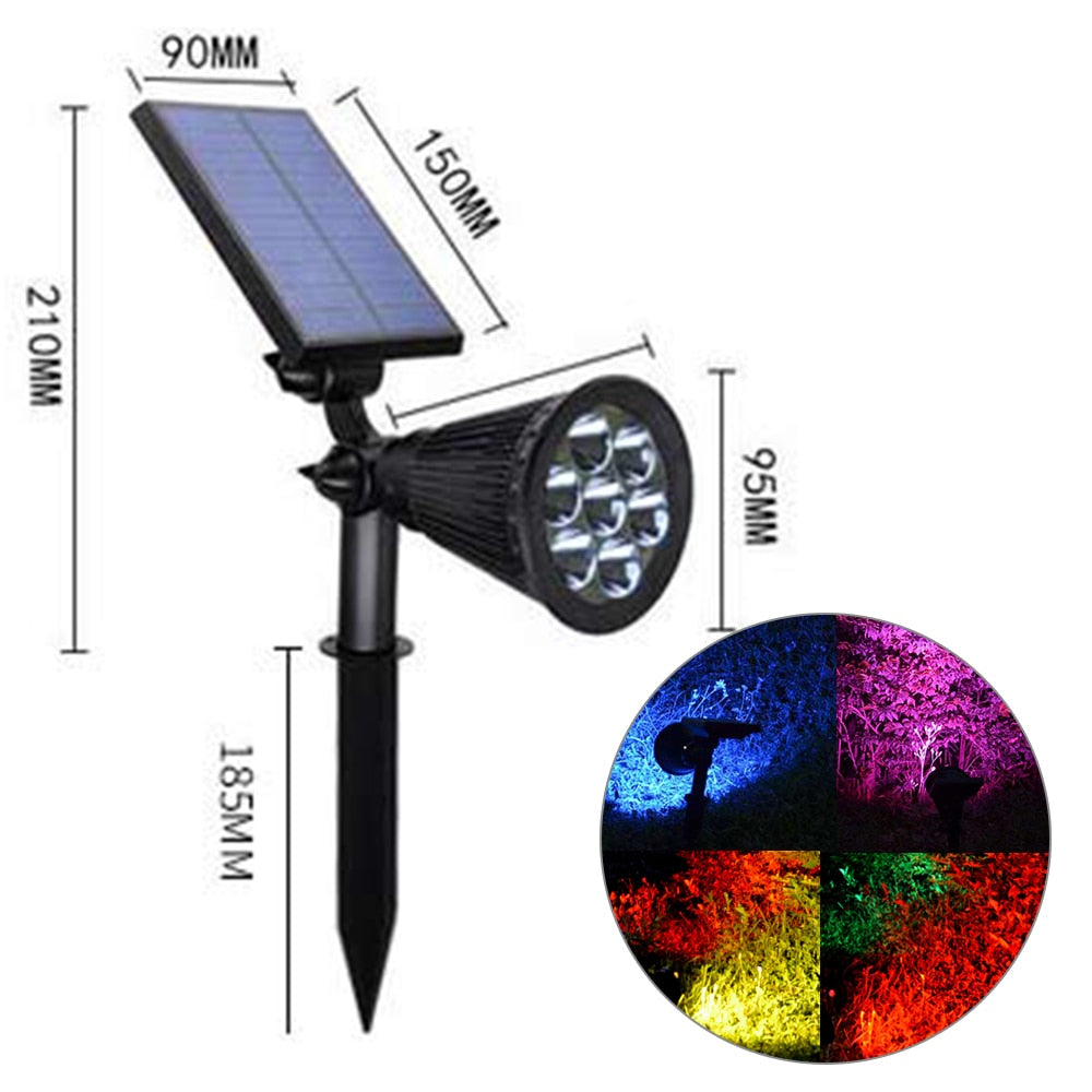 Solar-Powered Colorful Adjustable Garden Spotlight