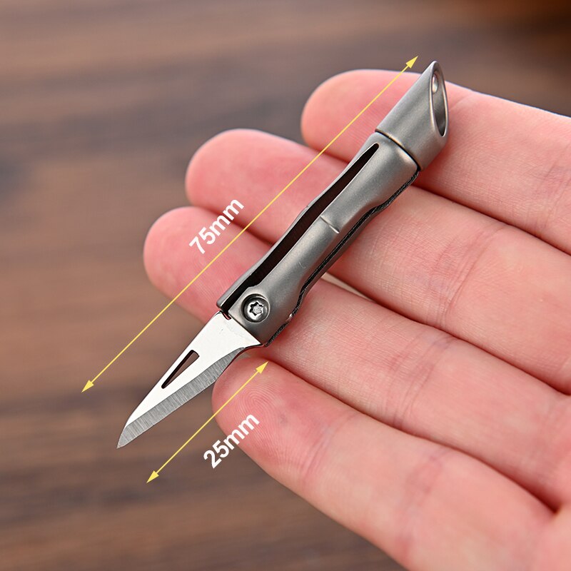 Titanium Alloy Bamboo Mini Keychain Knife