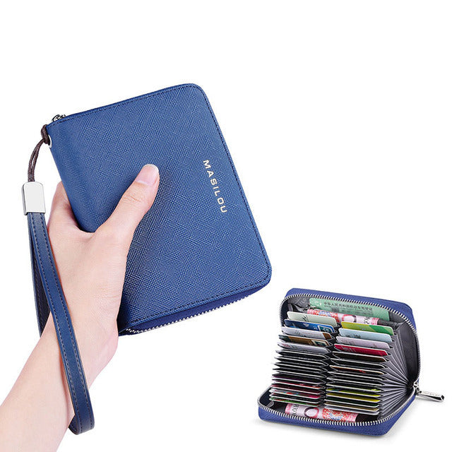 RFID Blocking Large Leather Women Wallet