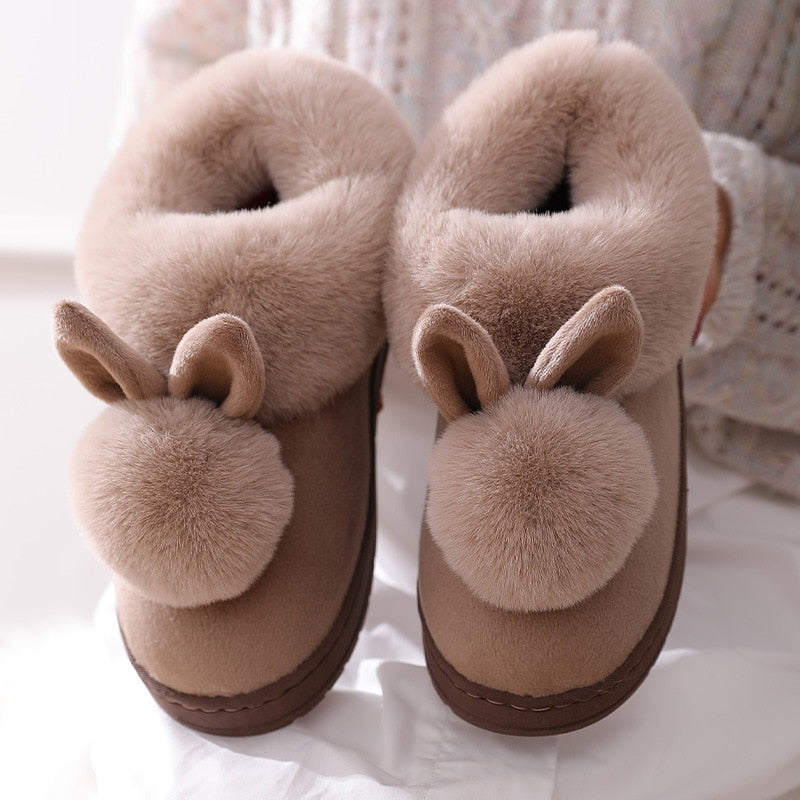 Rabbit Ear Fluffy Indoor Slippers