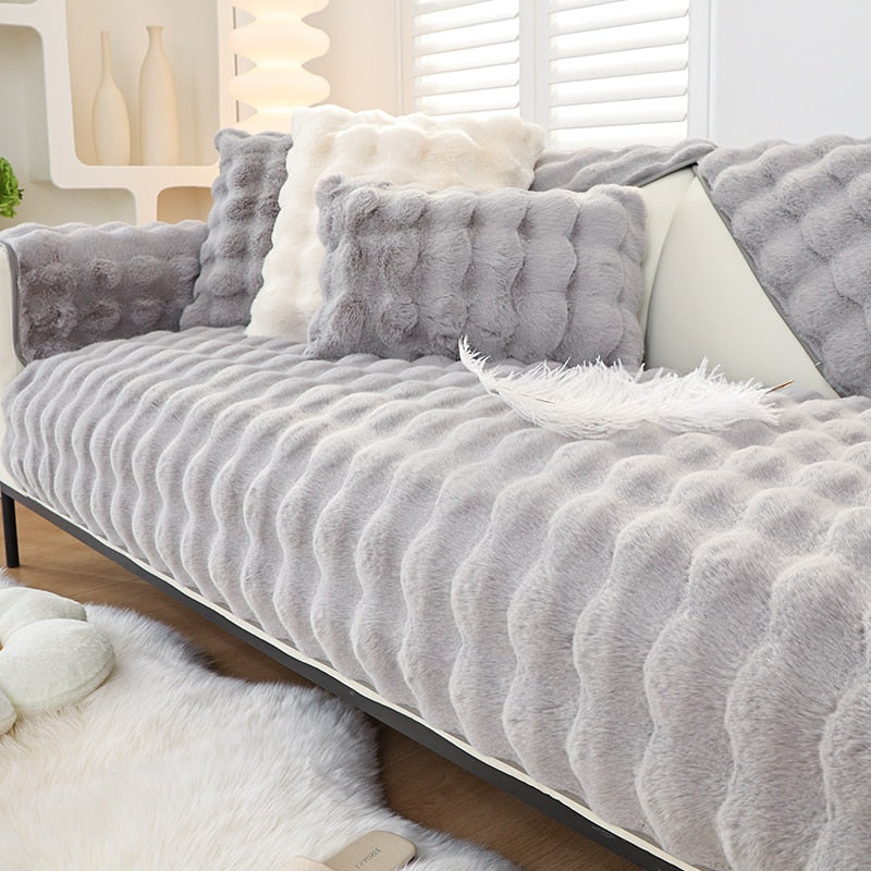 Snuggly Comfy Plush Sofa Cover