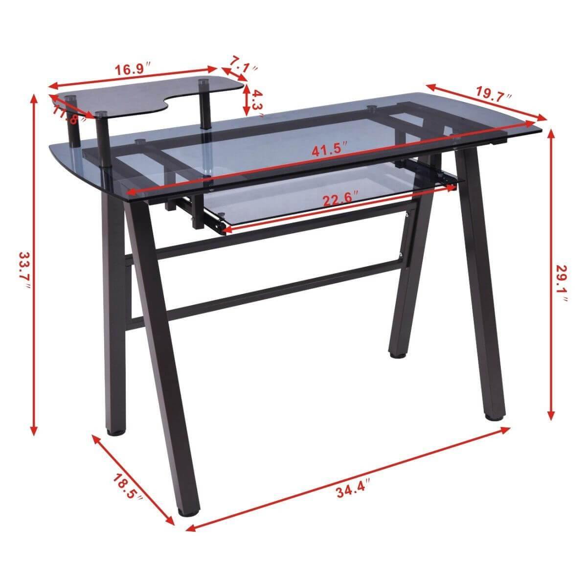 Modern Home/Office Workstation Metal Frame with Printer Shelf Table