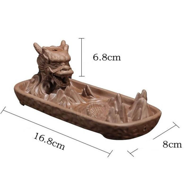 Ceramic Dragon Censer  Smoke Backflow Incense Burner