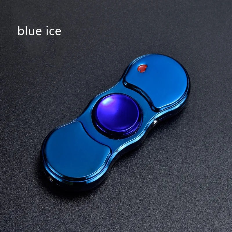 Metal Rechargeable Colorful Light Fidget Spinner Lighter