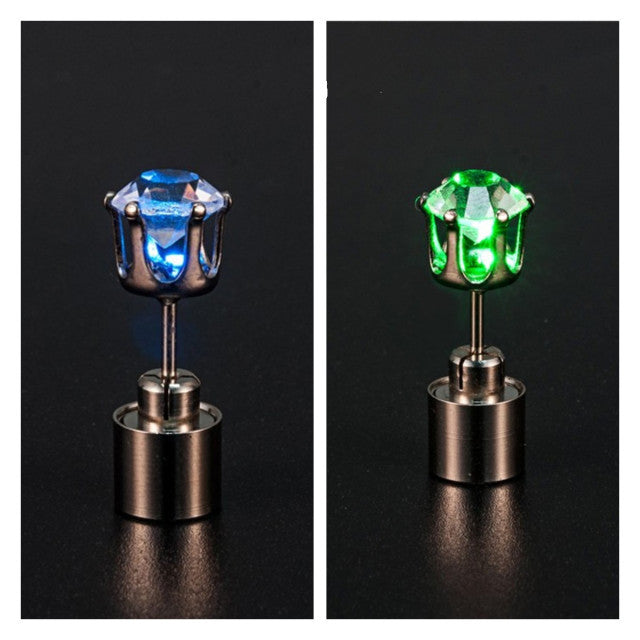 Korean Style LED Colorful Zircon Earrings