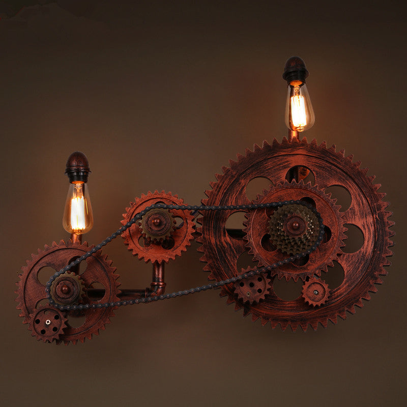 Loft Style Industrial Creative Wood Gear Vintage Wall Light