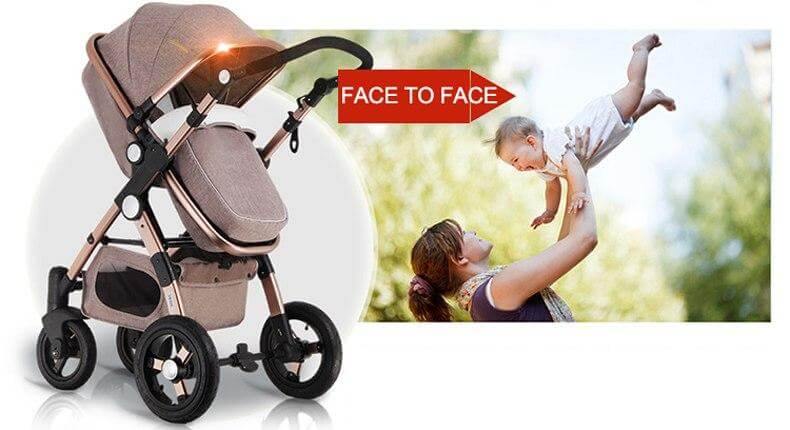 Luxury 3 in 1 Portable Higher Land-scape Carriage Foldable Baby Stroller