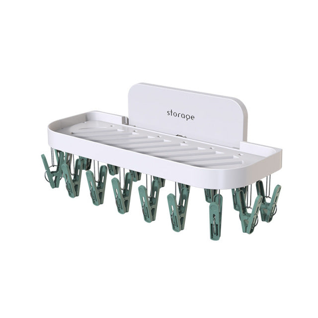 Wall-Mounted Hooks Bathroom Drying Rack