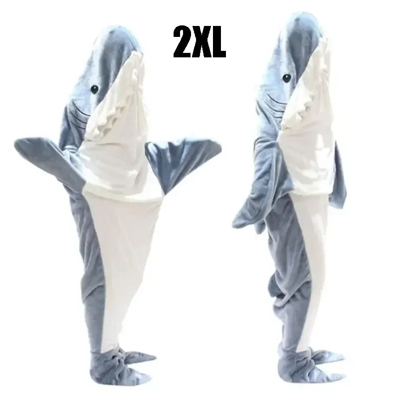 Snuggly Shark Cozy Hooded Onesie Blanket