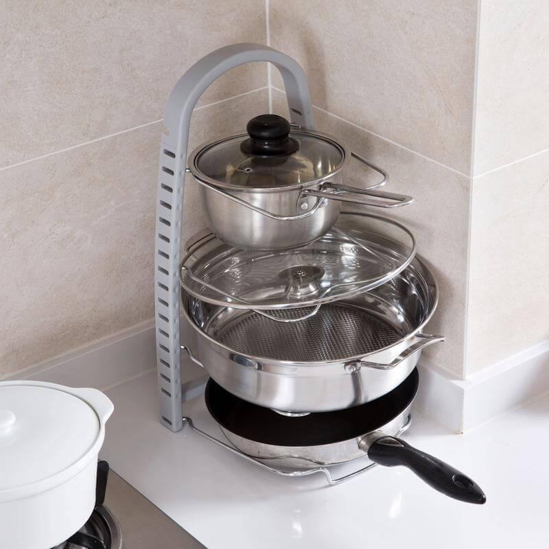 Stainless Steel Pot Lid Rack Spoon Holder