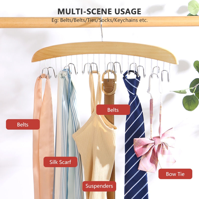 Wooden Space Saving Multi Organizer Hanger