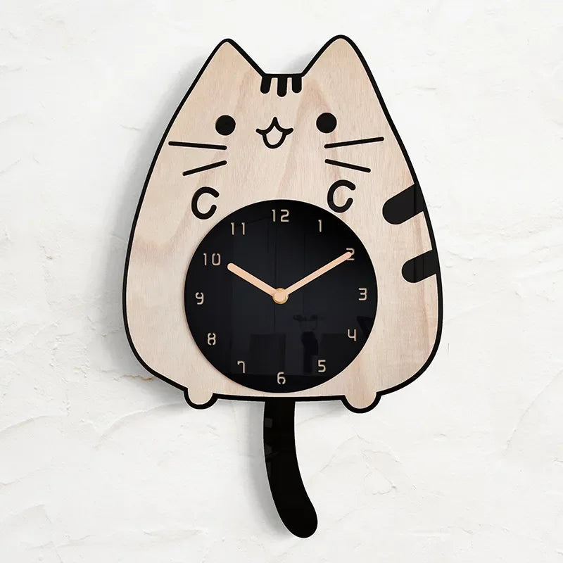 Happy Curious Cat Wall Clock