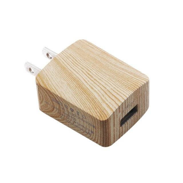 Wooden Single Fast USB Mobile Phone Charger