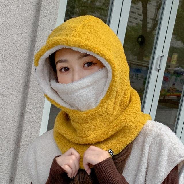 Winter Hooded Warm Thick Mask Hat