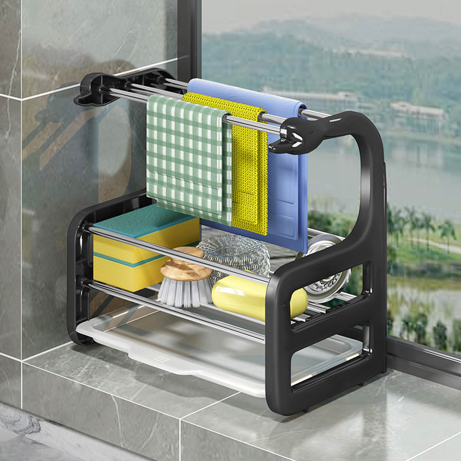 Creative Kitchen Sponge Holder Drain Rack