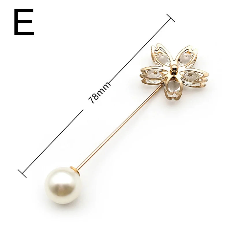 Pearl Charm Button Brooch