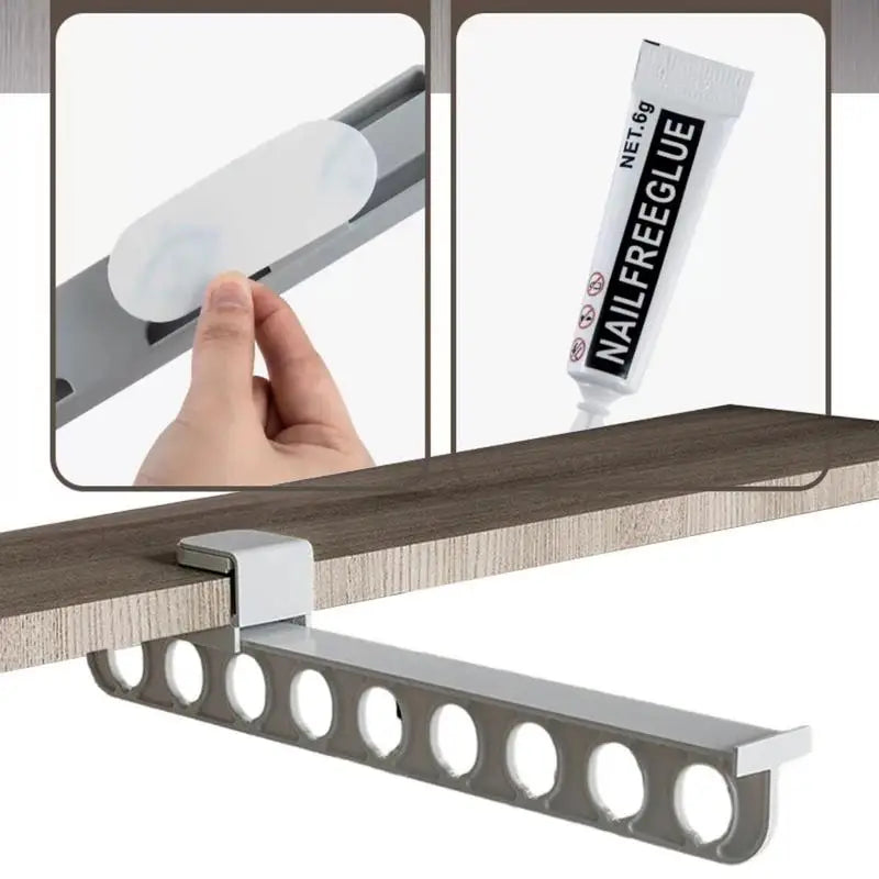 Retractable Wardrobe Rail Closet Organizer Hanger