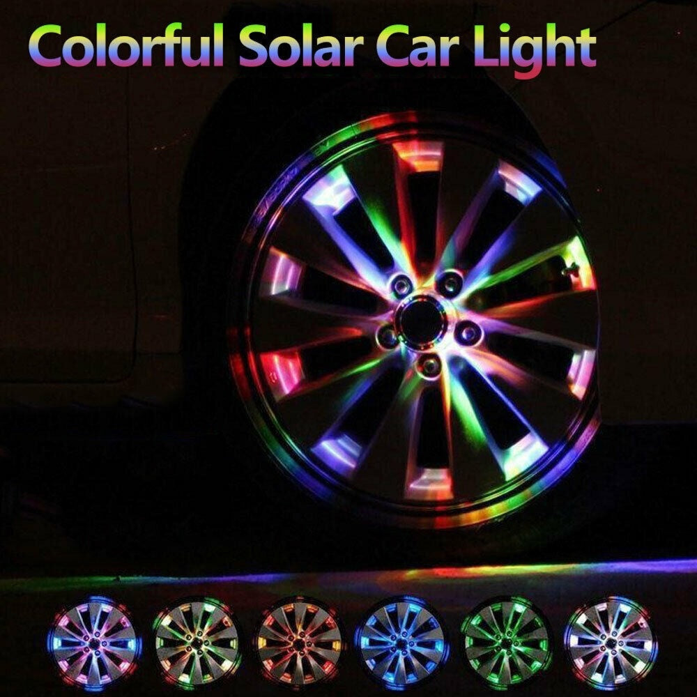 Solar Energy Colorful LED Tire Cap Light