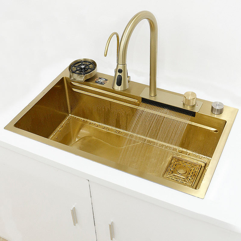 Gold Stream Multifunctional Waterfall Kitchen Sink