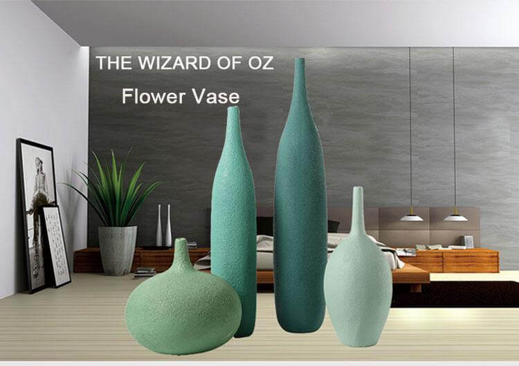 Interior Green Resin Flower Stone Vase for Home Decoration