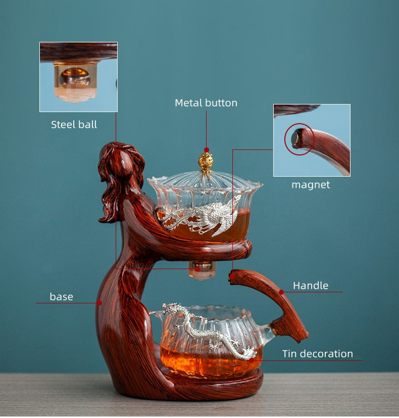 Dreamy Mermaid Wooden Teapot