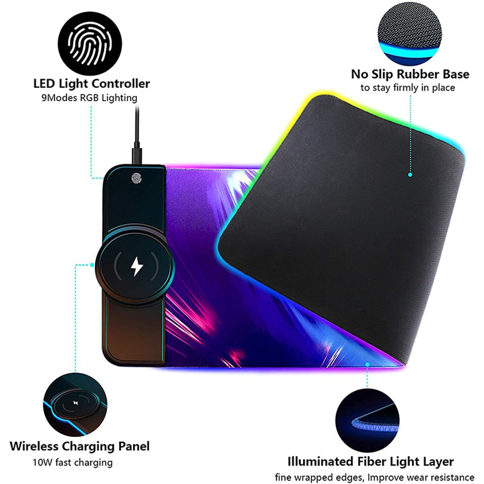 Wireless Charging RGB Luminous Mouse Mat