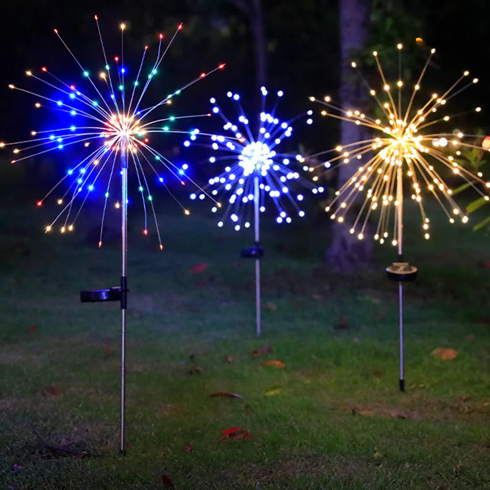 LED Solar Firework Fairy Outdoor Pathway Lights