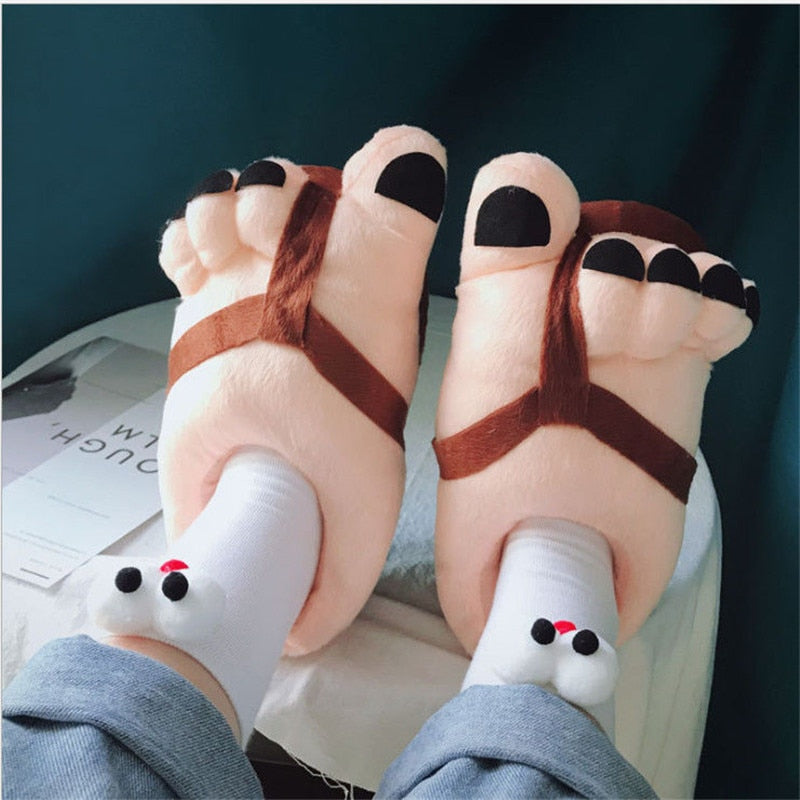 Funny Giant Foot Plush Winter Oversized Slipper