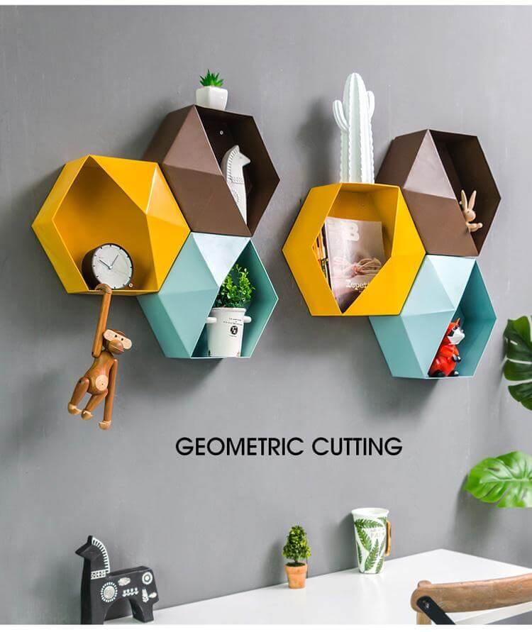 Nordic Geometric Diamond Shelf Wall Vase