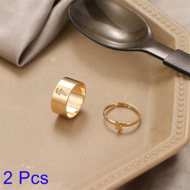 Creative Lovely Couples Matching Ring Set