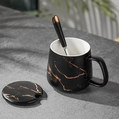 Elegant Marble Ceramic Coffee Mug Gift Set