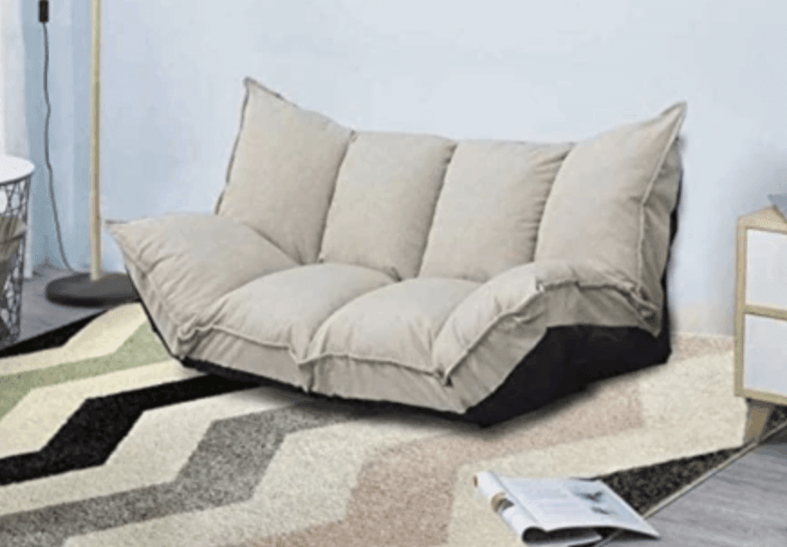 Sleeper Modern Legless Sofa with 2 Pillows