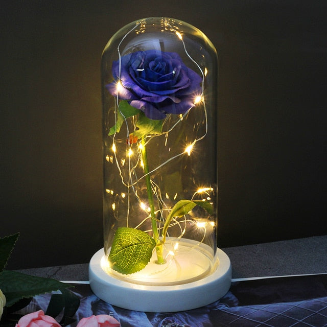 Eternal Artificial Rose Glass Dome